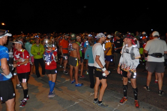 Runners at the start line, Friday at 6am